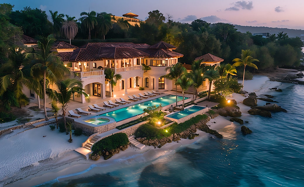 Luxury Villa on a Private Beach Front property in Cayman Islands